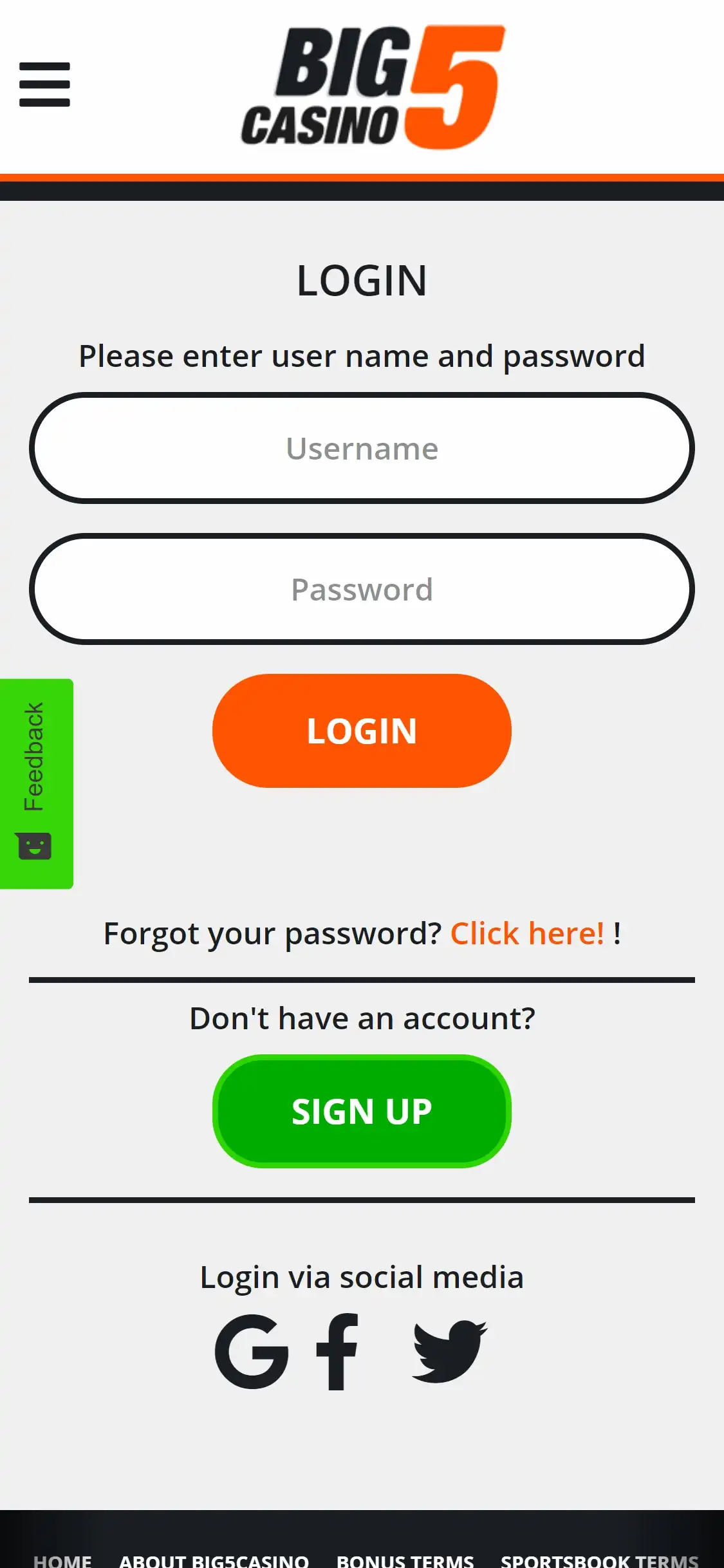 Big 5 Casino Mobile Login Review